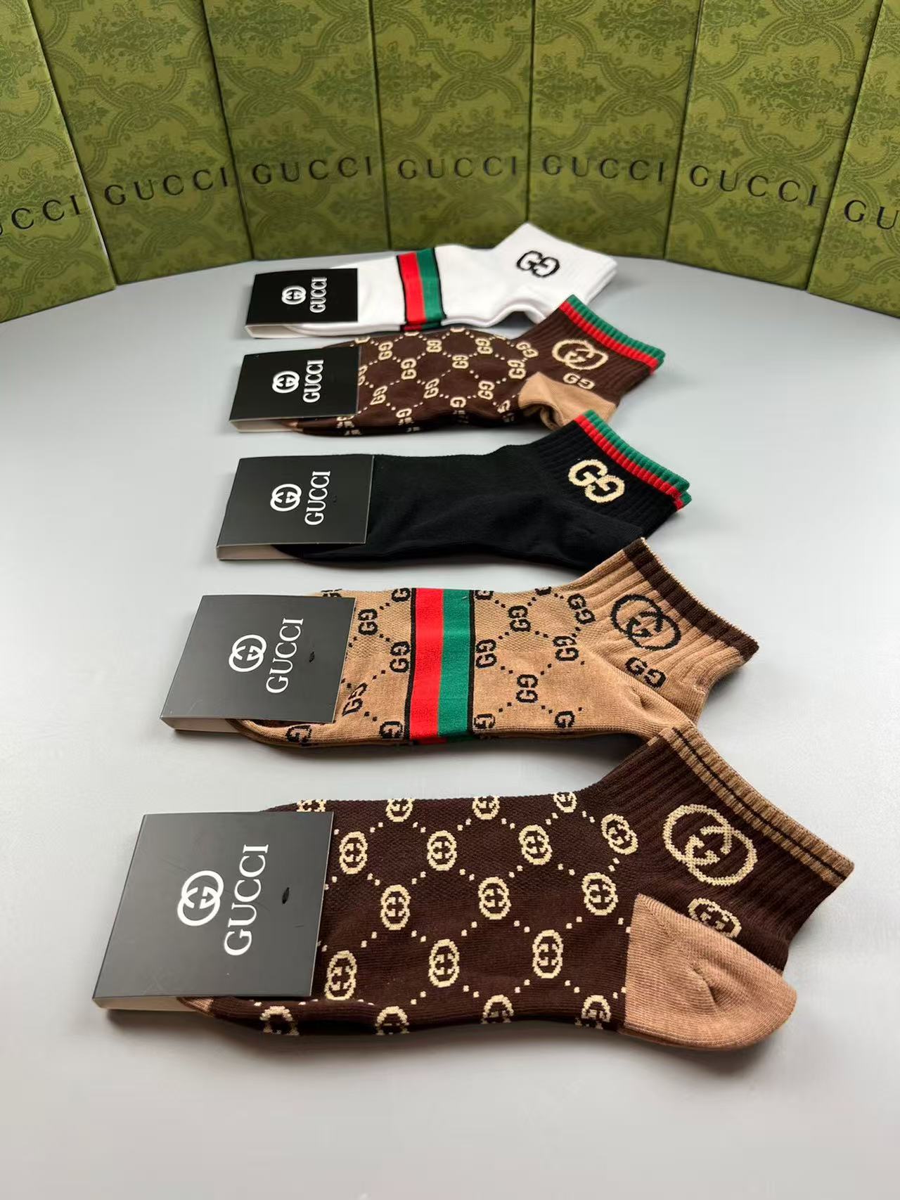High-End Custom GG Jacquard Short Socks Set