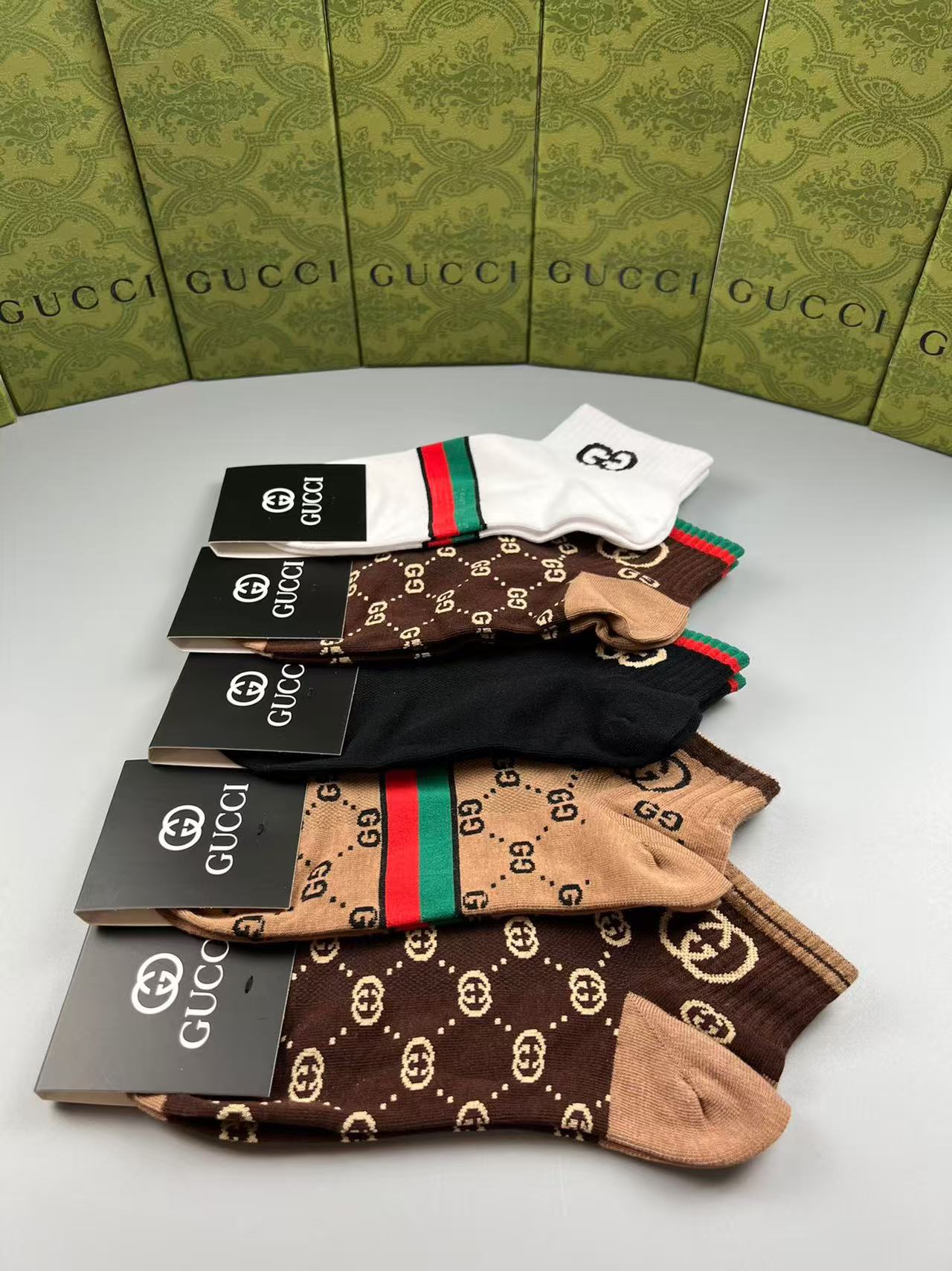 High-End Custom GG Jacquard Short Socks Set