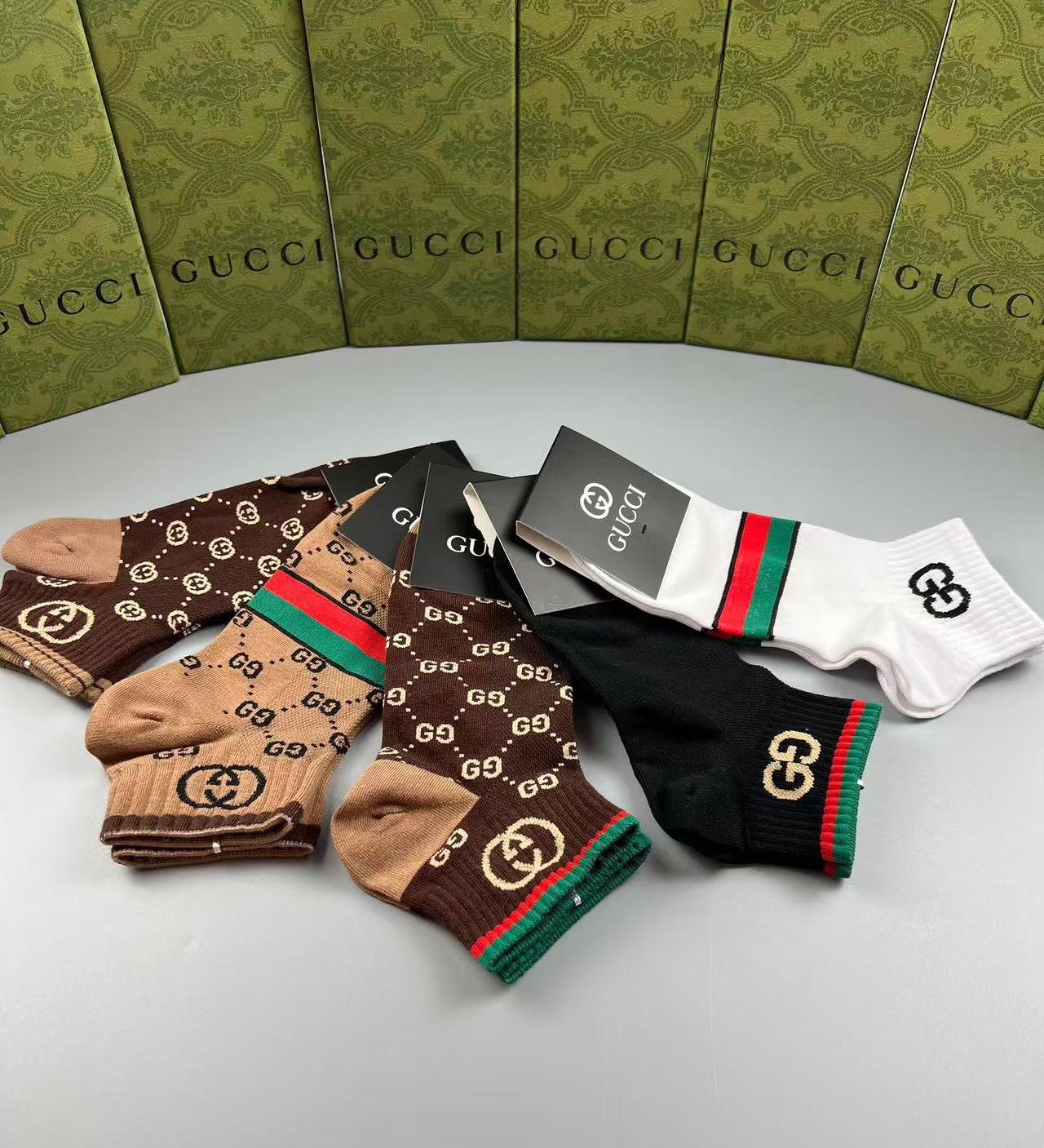 High-End Custom GG Jacquard Short Socks Set