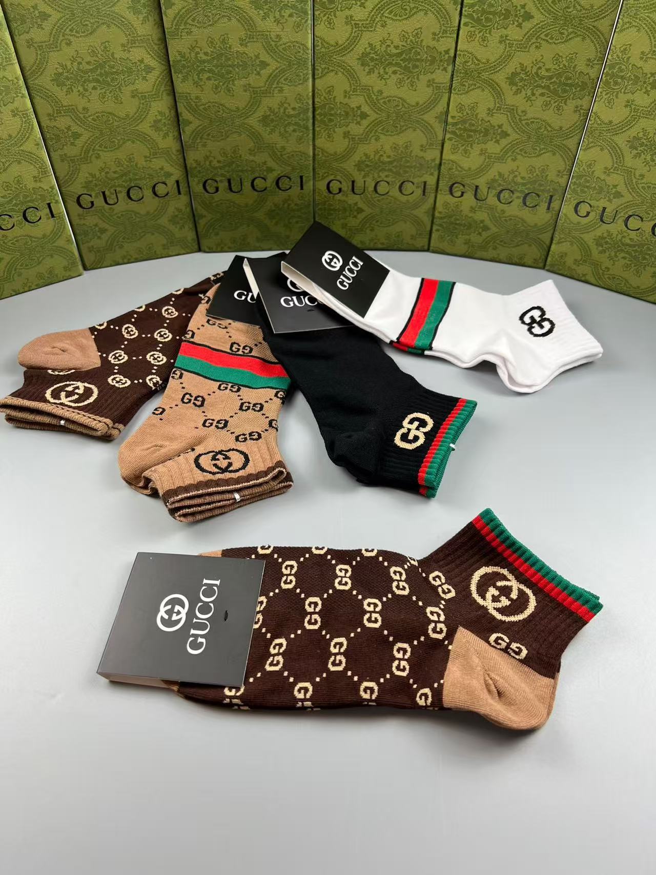 High-End Custom GG Jacquard Short Socks Set
