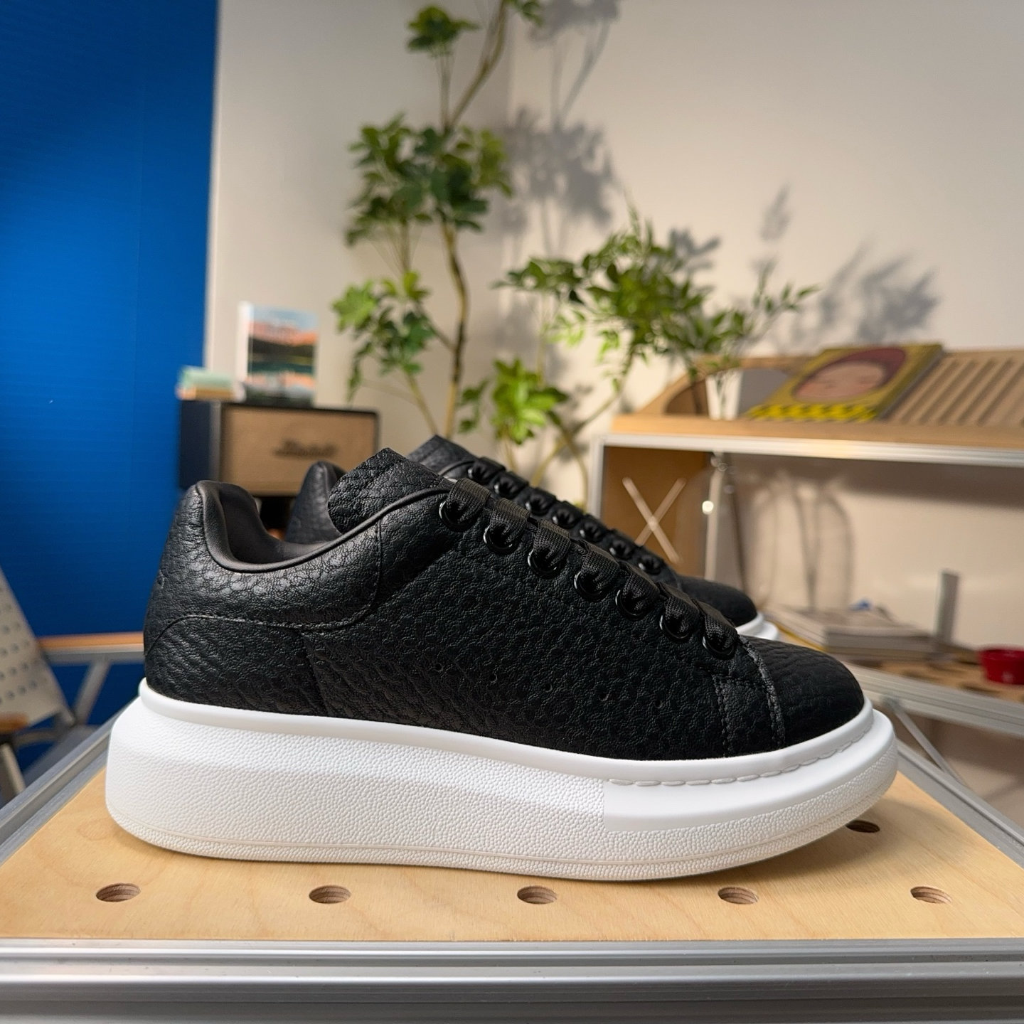 Alexander McQueen Grainy Leather Oversized Sneakers